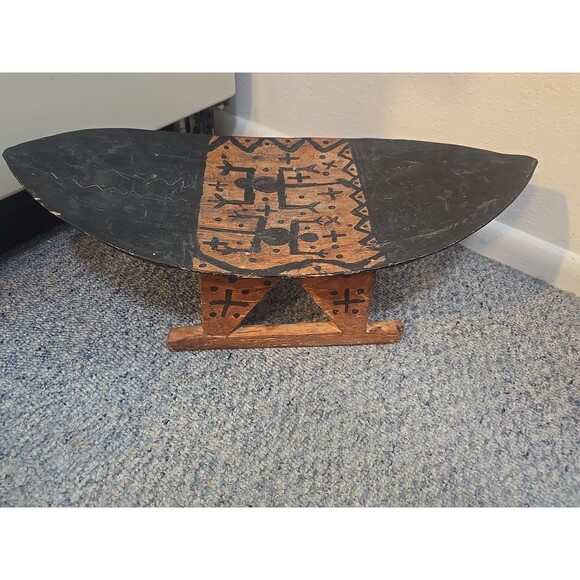 Brazillian Wooden Handcarved Headrest/Pillow - Picture 4 of 10